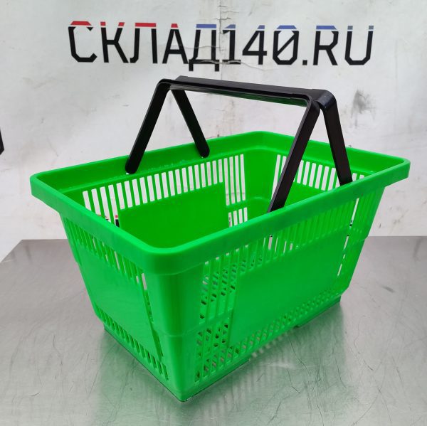 Купить Корзина пластиковая покупательская зеленая