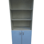 Стойка витрина лдсп серо-синий 2 двери 70/35/190