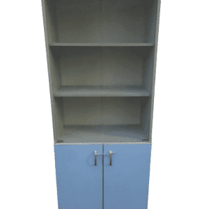 Стойка витрина лдсп серо-синий 2 двери 70/35/190