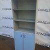 Купить Стойка витрина лдсп серо-синий 2 двери 70/35/190
