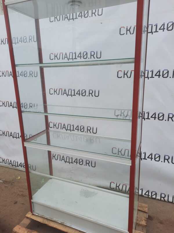 Купить Стойка витрина стекло металл белая красная 105/40/210 3п