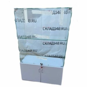 Стойка витрина стекло лдсп серый 88/37/150 1 полка