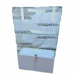 Стойка витрина стекло лдсп серый 88/37/150 1 полка