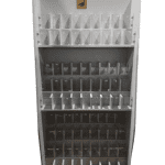 Стеллаж лдсп серый для ручек 83/55/200 72 ячейки