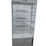 Стойка витрина стекло метал белый 100/50/220 4 полки