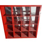 Стеллаж лдсп красный 16 ячеек 149/39/150
