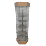 Стойка витрина шестигранная лдсп бук стекло дверь стекло диаметр 46 высота 184 6 полок