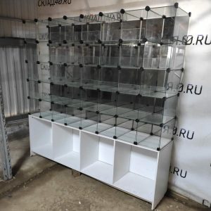 Витрина стеклянные кубы 211/44/204 40 ячеек