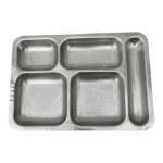 Поднос металлический из нержавеющей стали 5 секций размер 40/28/2