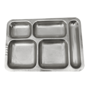 Поднос металлический из нержавеющей стали 5 секций размер 40/28/2