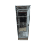 Стойка витрина стекло металл 71/51/200 двери 4 серая 4 полки