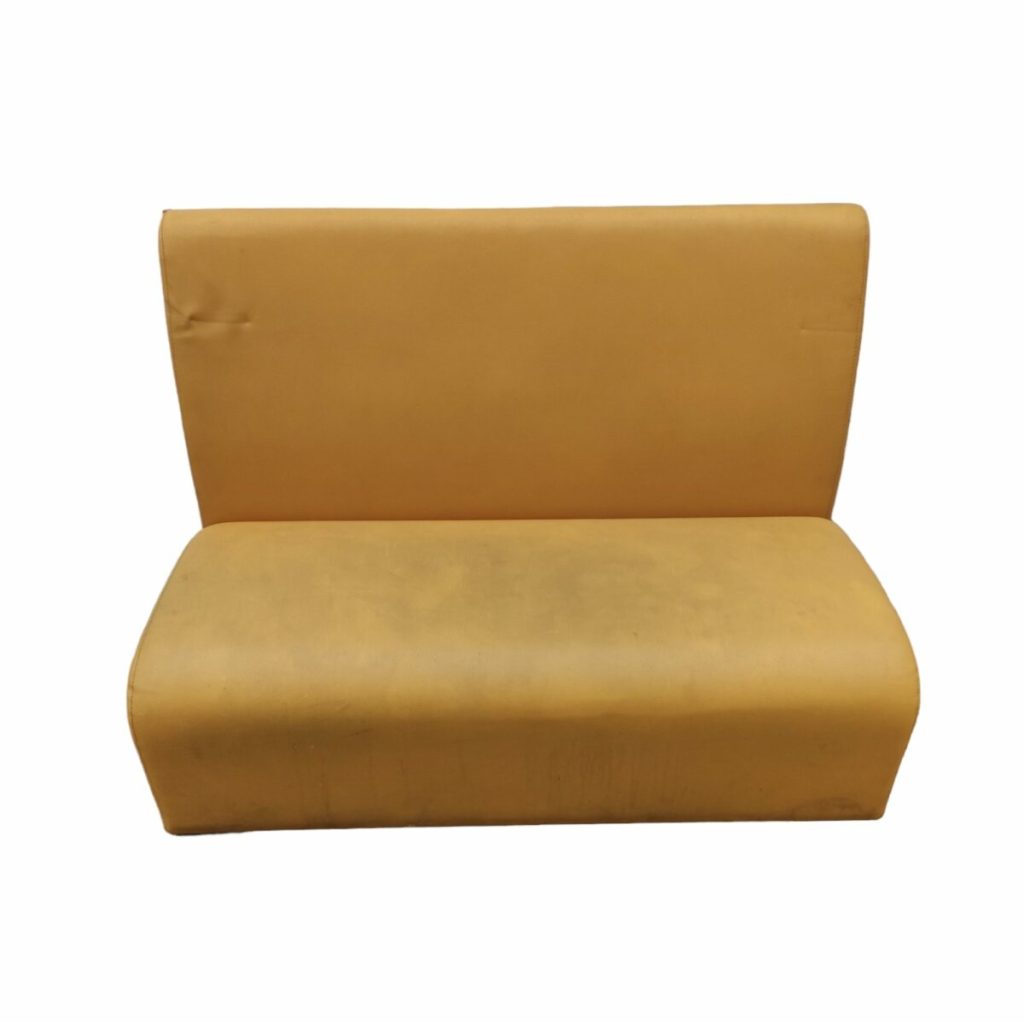 Диван Статус 120 желтый кожзам