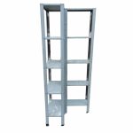 Стеллаж 88/64/210 клепанный нержавейка 5 полок угол