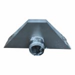 Зонт вытяжной пристенный трапециевидный 132/28/75/75 высота 35/10 выход 24 нерж