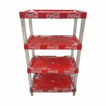 Стойка торговая 77/48/132 пластик 4 полки красная кока-кола