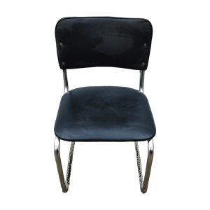 Купить Стул офисный Сильвия Никель кожзам черный