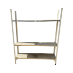 Стеллаж 150/40/186 разборный ноги крашеная сталь нержавейка 3 полки