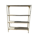 Стеллаж 150/40/186 разборный ноги крашеная сталь нержавейка 4 полки