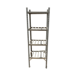 Стеллаж 60/50/184 разборный ноги сталь 4 полки нерж решетка