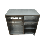 Стол 76/43/68 цельный 3 полки на колесах