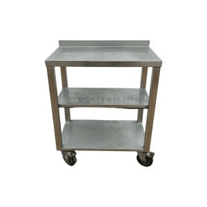 Стол 70/40/85 цельный 2 полки борт на колесах