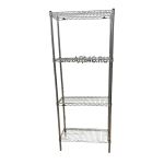 Стеллаж 75.5/35.5/189 хром сталь 4 полки решетки (METRO)