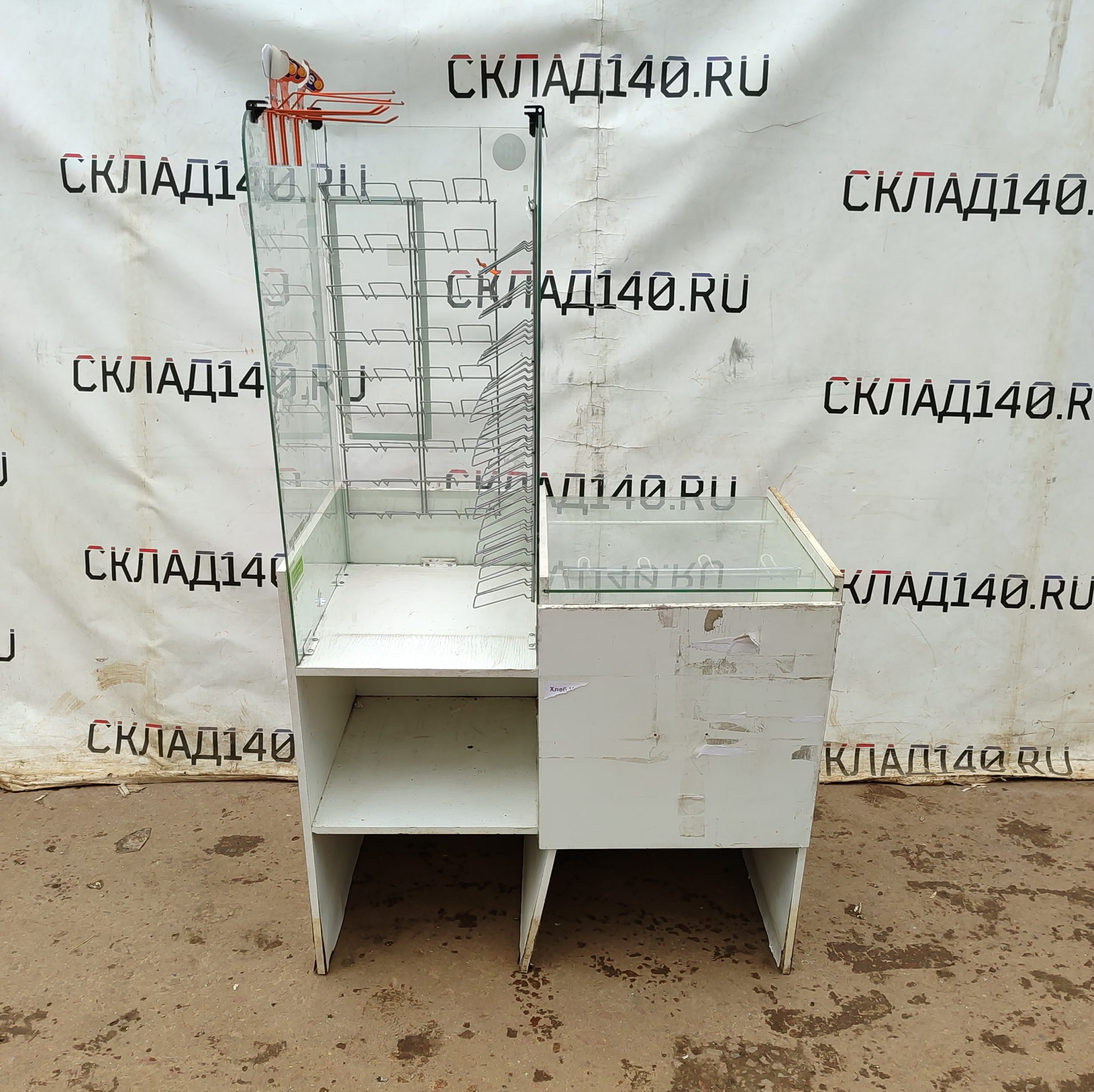 Купить Прилавок кассовый 100/74/90 лдсп белый 1 ящик с кассовым кубом 45/57/90