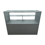 Прилавок 140/70/104 стекло/лдсп серый 3п