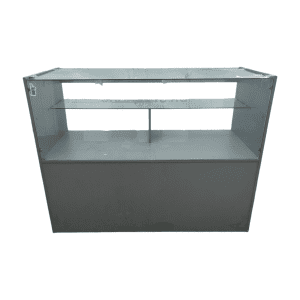 Прилавок 140/70/104 стекло/лдсп серый 3п