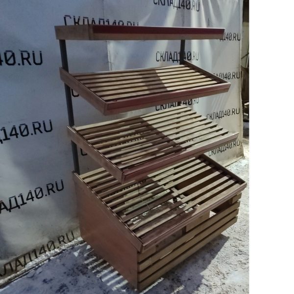 Купить Овощной развал 127/88/177 сталь/дерево 4 полки