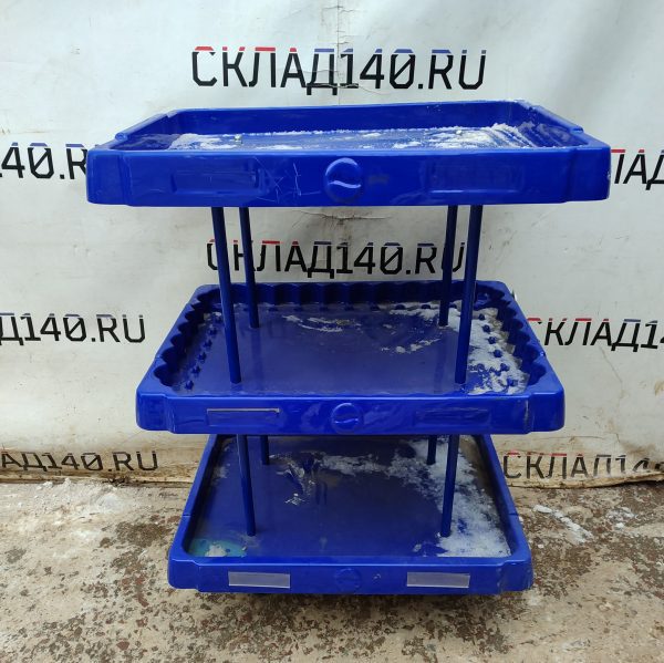 Купить Стойка торговая 91/70/125 пластик 3 полки синяя PEPSI