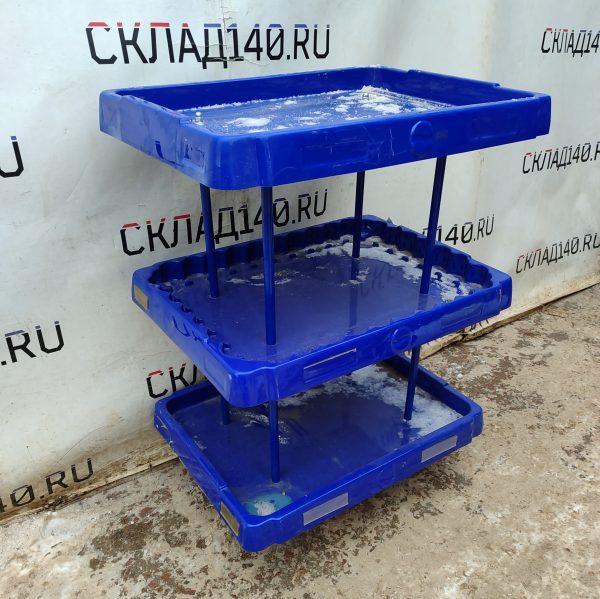 Купить Стойка торговая 91/70/125 пластик 3 полки синяя PEPSI