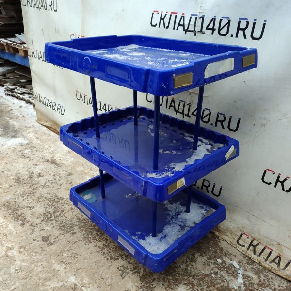 Купить Стойка торговая 91/70/125 пластик 3 полки синяя PEPSI