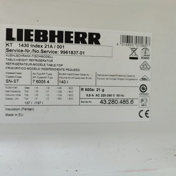 Купить Барный холодильник Liebherr KT 1430