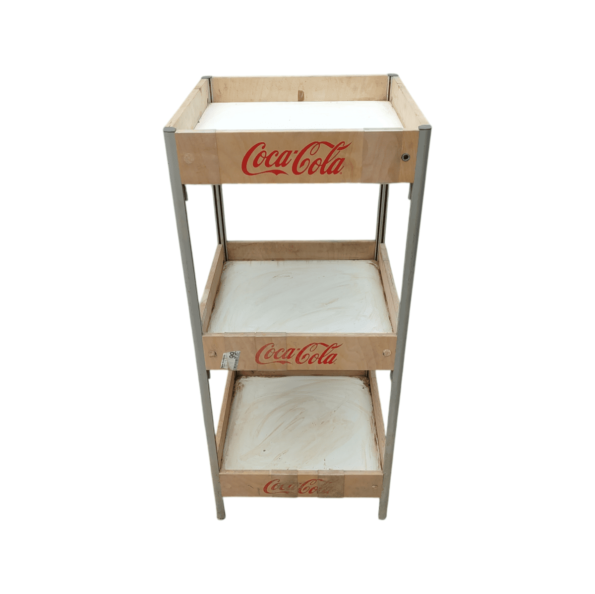 Купить Стойка торговая 50/50/113 сталь/дерево 3 полки кока-кола