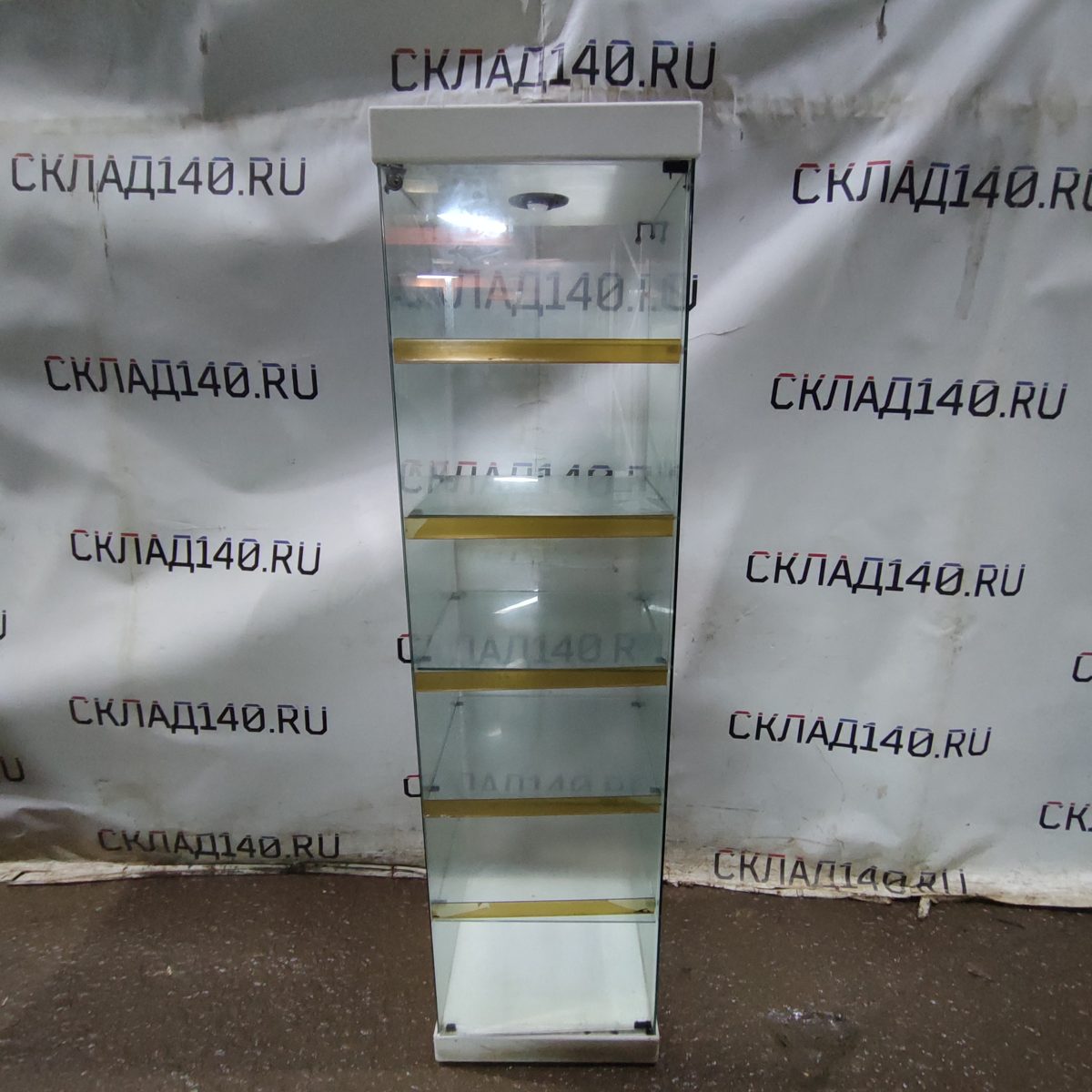 Купить Стойка витрина 53/52/200 лдсп белый стекло 1 дверь 5п