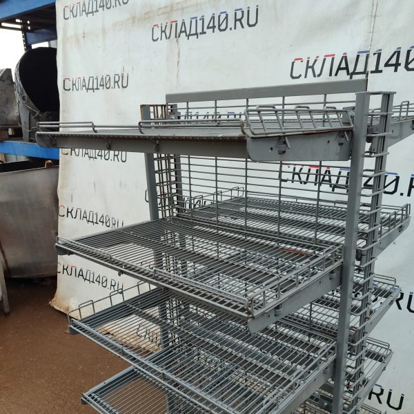 Купить Стеллаж торговый островной сетчатый серый 71/83/164 5 полок
