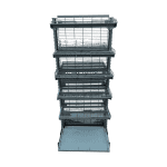 Стеллаж торговый островной сетчатый серый 71/83/164 5 полок