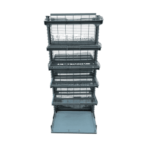 Стеллаж торговый островной сетчатый серый 71/83/164 5 полок
