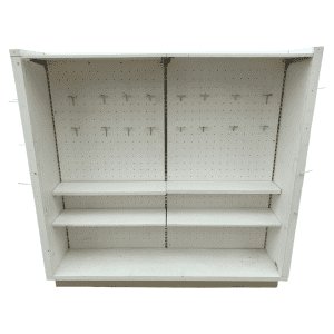 Стеллаж торговый белый метал лдсп 161/75/152 1п15 1п25 основание 35 70 крючков