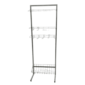 Стойка прикассовая 64/40/185 серая 1 полка 15 крючков