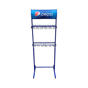 Стойка прикассовая Pepsi 43/68/192 синяя 2 полки(крючки)