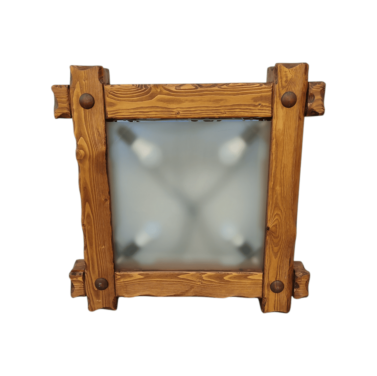 Купить Светильник Старина дерево массив/стекло 70/70/9 220в