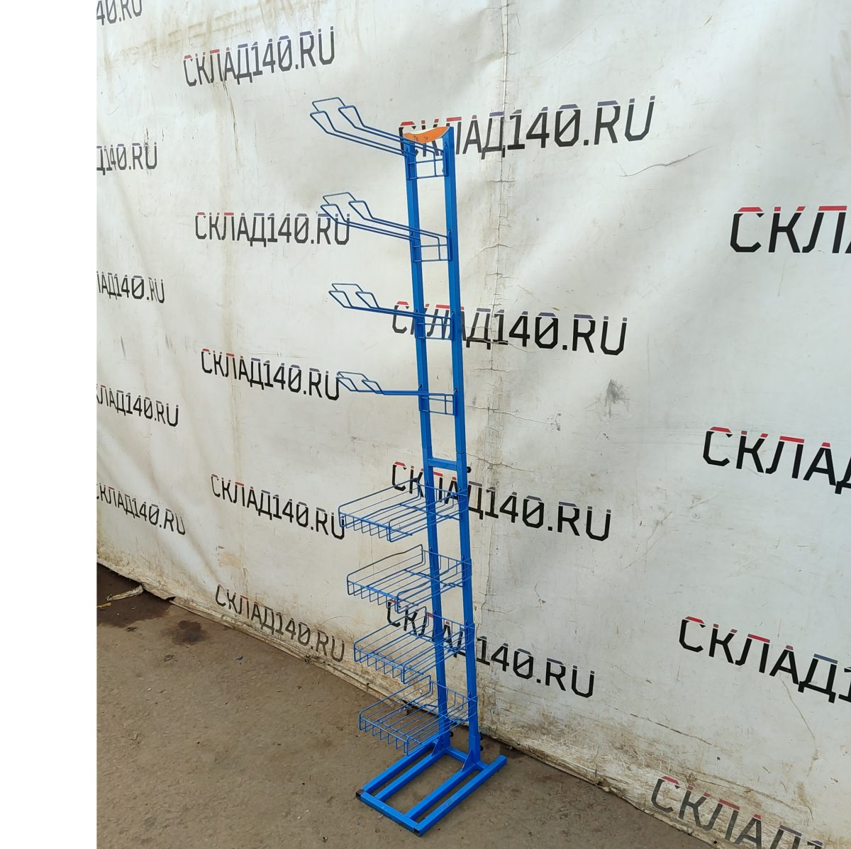 Купить Стойка прикассовая 34/19/182 голубая 8 полок