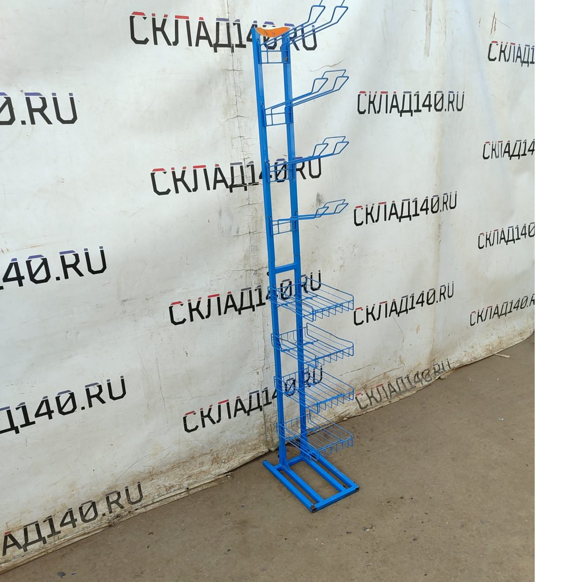 Купить Стойка прикассовая 34/19/182 голубая 8 полок