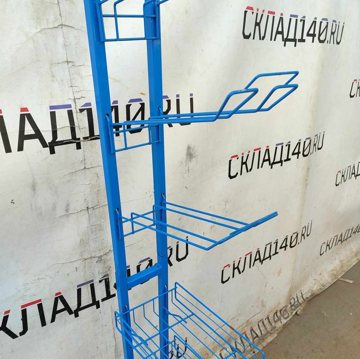 Купить Стойка прикассовая 34/19/182 голубая 8 полок