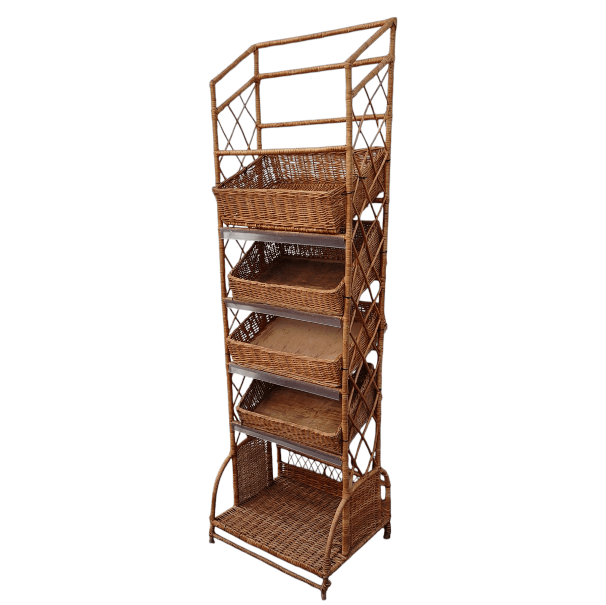 Купить Стойка торговая плетенная для выкладки хлеба 63/53/206 5 полок