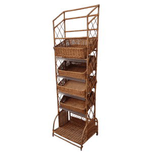 Купить Стойка торговая плетенная для выкладки хлеба 63/53/206 5 полок