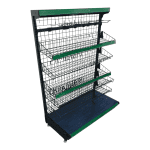 Стойка прикассовая 106/53/147 серая 6 полок 7 крючков