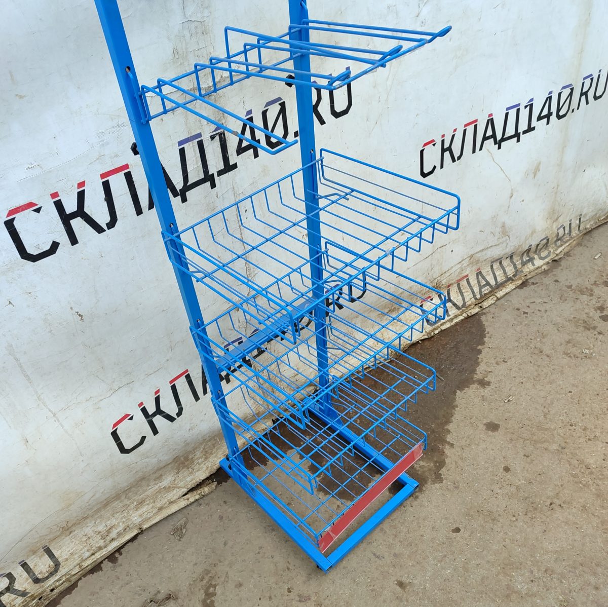 Купить Стойка прикассовая фруто няня 32/40/208 голубая 4 полки 20 крючков